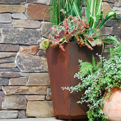 Chậu trồng cây bằng thép Corten lớn có thể tùy chỉnh cho sân vườn Chứng nhận SGS TUV CE
