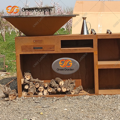 Lò nướng than nướng độc đáo Corten Steel Bbq Grill cho nhà bếp ngoài trời