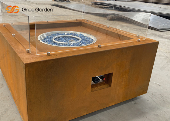 Bàn thép Corten Than củi ngoài trời tùy chỉnh Brazier Gas Firepit