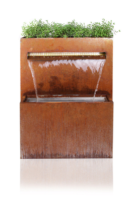 Đài phun nước bằng thép Corten ngoài trời lớn hiện đại được tùy chỉnh