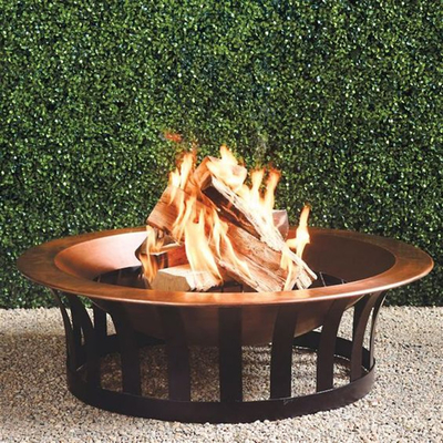 OEM Round Weathering Steel Patio Hố lửa Lò sưởi bằng gỗ 62 * 62 * 64cm