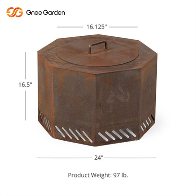 Warmfire OEM 100cm Corten Steel Fire Pit Bàn đốt gỗ