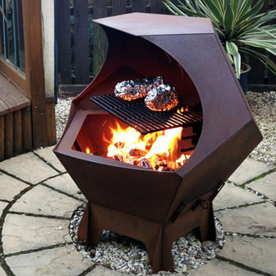Lò nướng ngoài trời bằng thép Corten Lò nướng Bbq châu Âu Chống chịu thời tiết