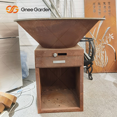 Lò sưởi bằng thép Corten được phong hóa trước Lò nướng than có kích thước tùy chỉnh