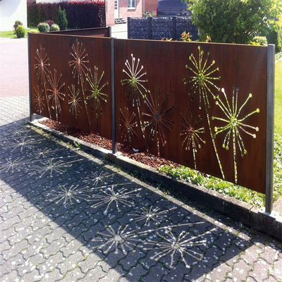 Tấm màn hình sân vườn bằng thép Corten trang trí chạm khắc Dịch vụ OEM ODM