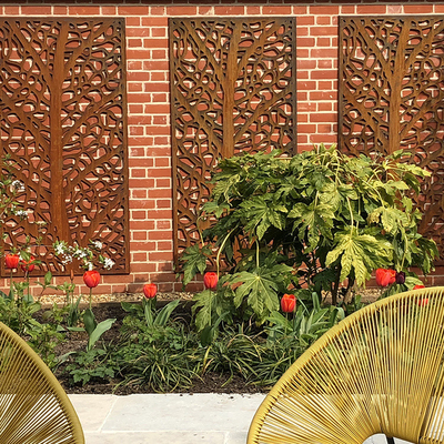 OEM ODM Weathering Steel Garden Screen Bộ chia phòng bằng kim loại