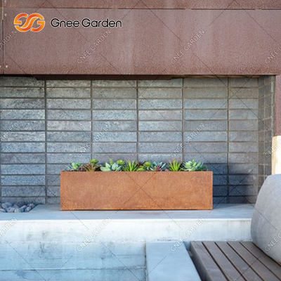 Chứng nhận SGS Máy trồng cây kim loại ngoài trời 800mm Hình chữ nhật dài cho nhà máy
