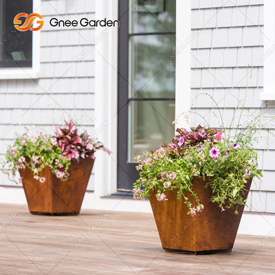 OEM ODM Hộp trồng cây bằng kim loại hình chữ nhật nâng lên Thép Corten