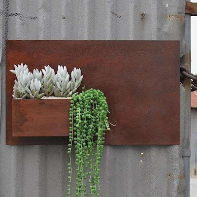 Hộp trồng cây hình chữ nhật bằng thép hình chữ nhật 12 ″ X 20 ″ ngoài trời thẳng đứng