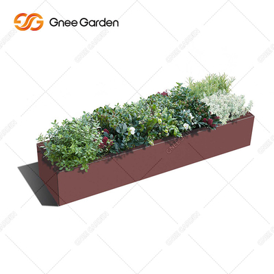 Chiều dài 300mm-1000mm Cây trồng kim loại ngoài trời Cây trồng hình chữ nhật bằng thép Corten