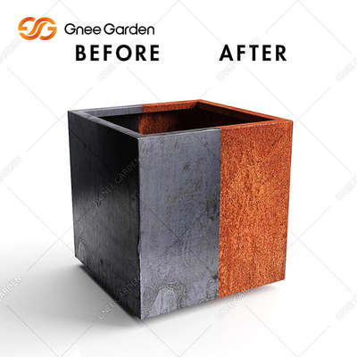 Hộp trồng cây kim loại hình chữ nhật 90 * 25 * 25cm Thép Corten