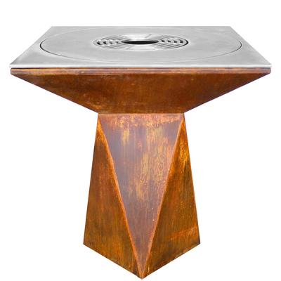Hố lửa ngoài trời bằng thép Corten Steel BBQ Grill Đốt cho buổi dã ngoại cắm trại