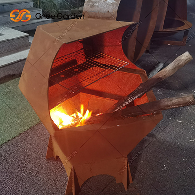 Lò nướng than ngoài trời bằng thép Corten cho thịt nướng
