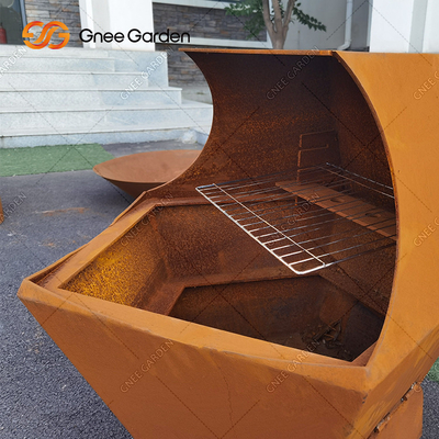 Lò nướng ngoài trời Corten thép kim loại Lò nướng thịt nướng Bbq Brazier Grill