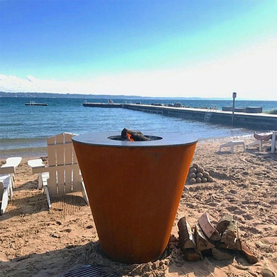 Củi đốt Corten thép ngoài trời Bếp nướng hàng đầu cho cắm trại trong vườn