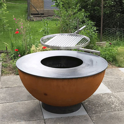 Bền bếp ngoài trời Lò nướng thịt nướng Corten thép Lò nướng lò nướng