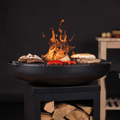 Bếp nướng BBQ nhỏ màu đen ngoài trời Bếp nướng than BBQ Sân hiên Cắm trại