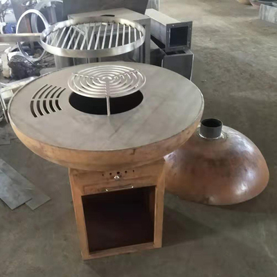 Hố lửa thép Corten bằng thép gỉ kết thúc hiện đại cho nhà bếp ngoài trời Nấu nướng BBQ