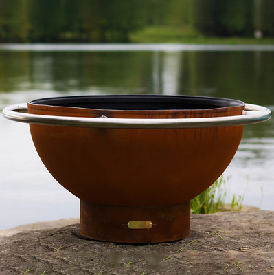 Hố lửa bằng thép Corten 120cm di động lớn cho sân trong