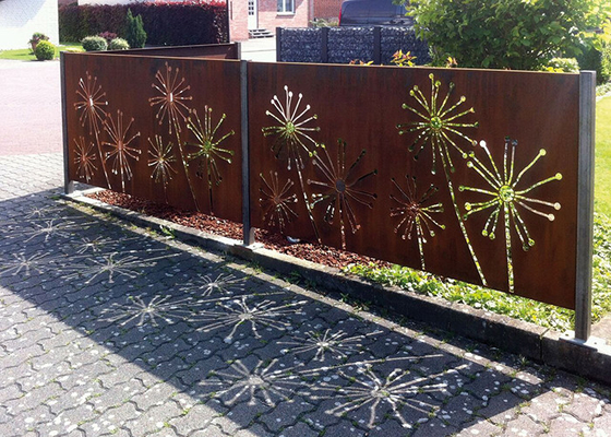 Cắt laze các mẫu bồ công anh Corten thép trang trí màn hình sân vườn