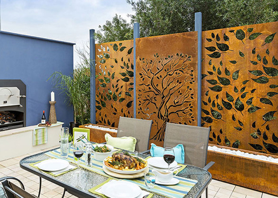 Thiết kế cây sồi Màn hình riêng tư bằng thép gỉ Corten Trang trí 600 * 1200mm