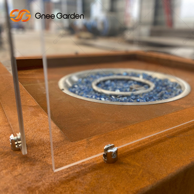 Lò sưởi bằng thép ngoài trời Sân vườn Trang trí Hình vuông Corten Thép chữa cháy