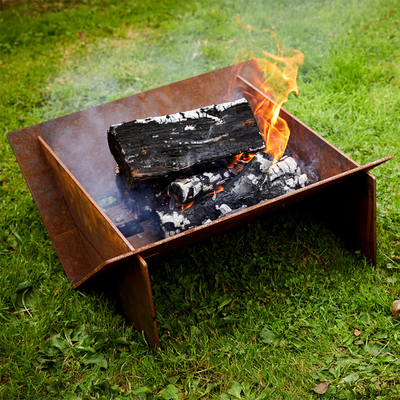 Bàn hầm lửa bằng thép Corten có thể tháo rời Di động 510mm