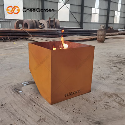 Sân vườn Cắm trại ngoài trời Corten Thép Gỉ Lửa Hố Gỗ Đốt Dày 3mm