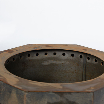 Vườn ngoài trời Lửa trại Đốt củi Corten Thép kim loại Bát lửa tròn Mộc mạc