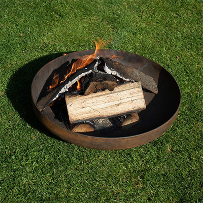 Ngoài trời Corten thép Hố lửa hình tròn Kiểu dáng mộc mạc cho nội thất sân vườn hoặc sân trong