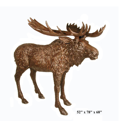 Tác phẩm điêu khắc đồng Moose ngoài trời 52 inch với chứng nhận CE