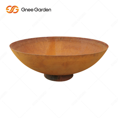 Thời tiết Corten Thép sân trong bằng kim loại Cột lửa Hố đốt bằng thép cacbon nửa quả cầu Firepit
