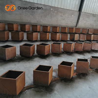 Corten lớn ngoài trời kim loại trang trí trồng cây trồng tường kim loại hình chữ nhật