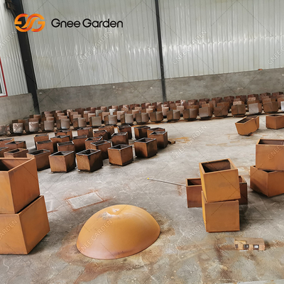 Corten lớn ngoài trời kim loại trang trí trồng cây trồng tường kim loại hình chữ nhật