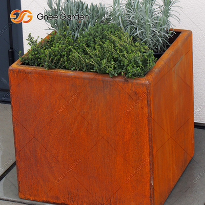 Hộp treo tường bằng kim loại rỉ sét Hộp hoa bằng thép Corten