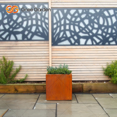 Hộp treo tường bằng kim loại rỉ sét Hộp hoa bằng thép Corten
