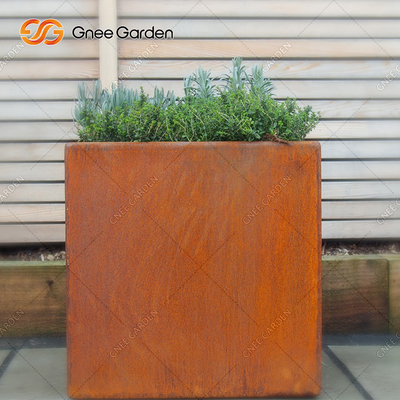 Hộp treo tường bằng kim loại rỉ sét Hộp hoa bằng thép Corten