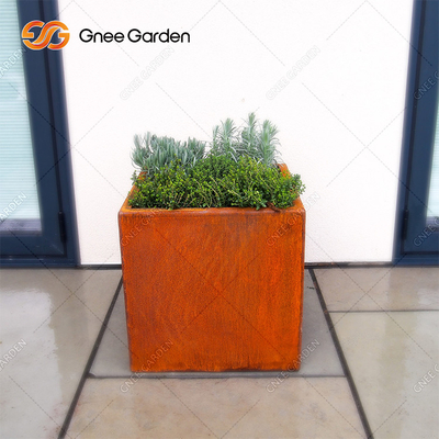 Hộp treo tường bằng kim loại rỉ sét Hộp hoa bằng thép Corten