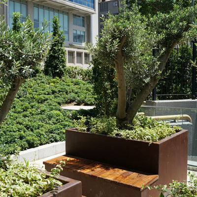 Vườn ngoài trời Chậu hoa bằng thép Corten lớn
