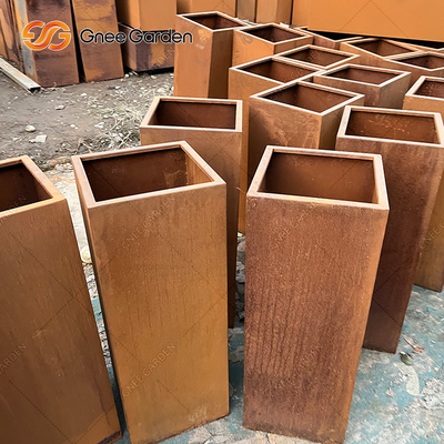 Hộp trồng cây bằng thép Corten Nồi trồng hoa Corten Máy hàn kim loại