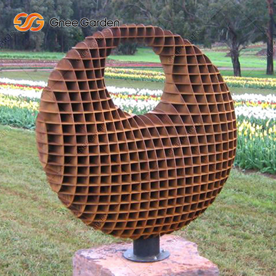Tượng điêu khắc trang trí bằng kim loại vàng cổ điển bằng thép Corten