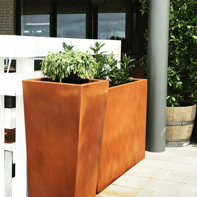 Chậu trồng cây bằng thép Corten lớn có thể tùy chỉnh cho sân vườn Chứng nhận SGS TUV CE