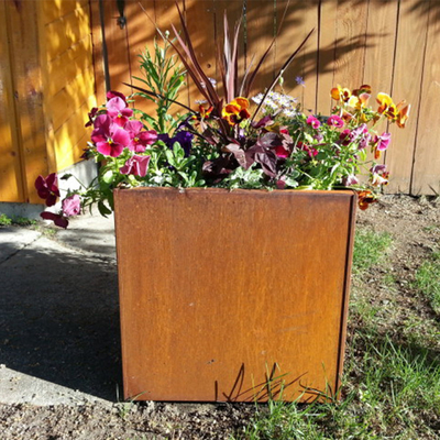 890 * 720 * 440mm Chậu trồng cây ngoài trời bằng kim loại lớn Corten Chống chịu thời tiết