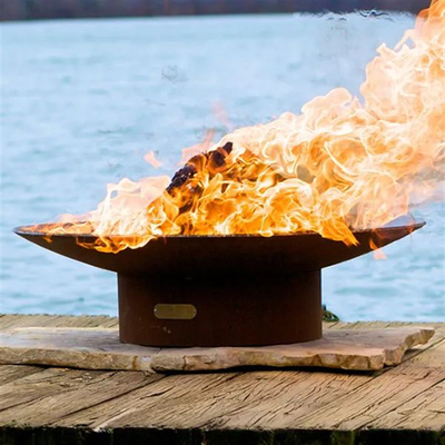 Cổ tròn Corten thép Fire Pit BBQ Burner Bức tranh nhiệt độ cao 55 * 55 * 41cm