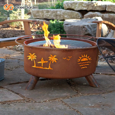 Đương đại với mọi kích thước Bát hố lửa bằng thép Corten Tự nhiên rỉ sét