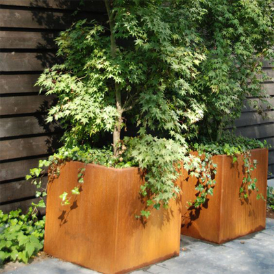 Thương mại Rusty Corten Steel Planter kim loại ngoài trời Chịu được thời tiết