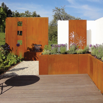 SGS TUV 0.8mm -2.0mm Máy trồng cây bằng thép Corten đúc sẵn Khối vuông