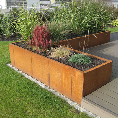 Tùy chỉnh Khu vườn hiện đại Rusted Steel Planters Dịch vụ OEM ODM