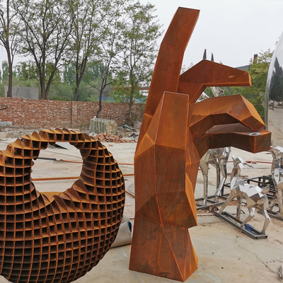 Đồ trang trí sân vườn bằng kim loại gỉ 175cm Tác phẩm điêu khắc bằng thép Corten để trang trí công viên