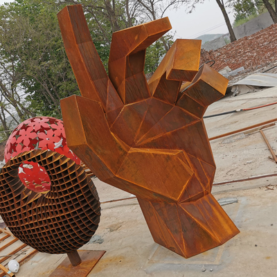 Đồ trang trí sân vườn bằng kim loại gỉ 175cm Tác phẩm điêu khắc bằng thép Corten để trang trí công viên